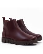 Botas CA-2118 de piel krust burdeos - tacón de 5 cm