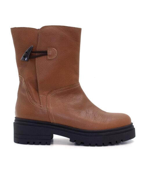 Botas CA-127p de piel salvaje marrón claro - tacón de 5,5 cm
