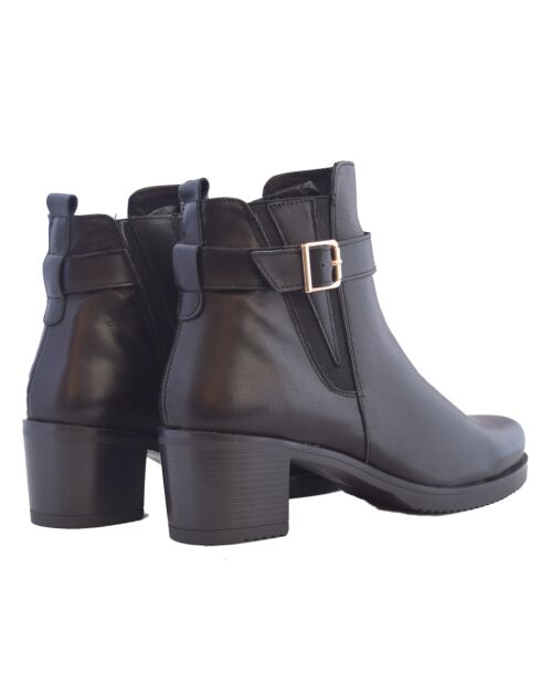 CA-1712 schwarze Krastlederstiefel - 5,5 cm Absatz