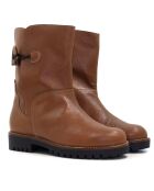 Botas alto CA-127 de piel salvaje marrón claro - tacón de 5 cm