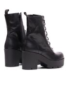 CA-1252 zwarte leren laarzen van Krust - hak van 8 cm