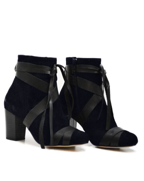 Bottines Luttrell en daim marine - Talon 7.5 cm