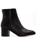 Bottines CA-2175 en cuir krust noires
