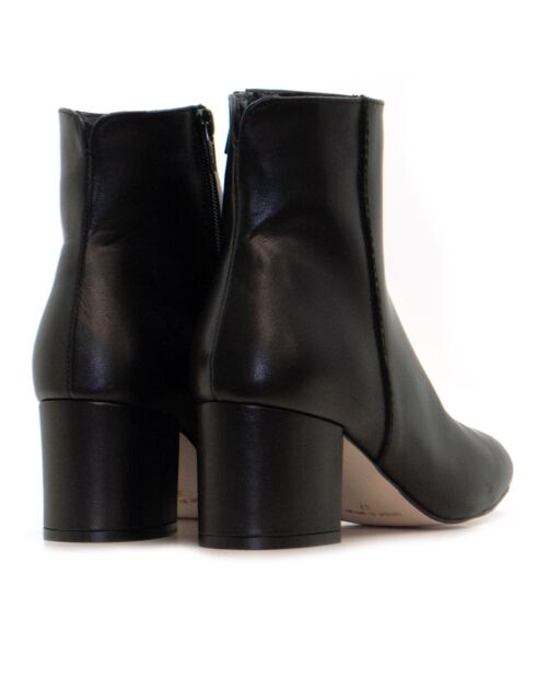 Bottines CA-2175 en cuir krust noires