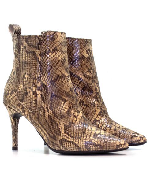 Botas Paolini Serpiente taupe - tacón de 8,5 cm