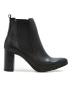 Bottines sher en cuir napa noires - Talon 7.5 cm