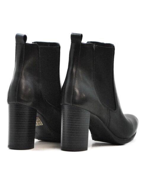 Bottines sher en cuir napa noires - Talon 7.5 cm