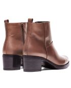 Botas F-3324 de piel krust marrón oscuro - tacón de 5 cm
