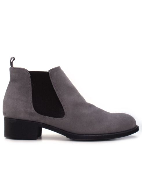 Stivali F-2419 in pelle scamosciata grigia