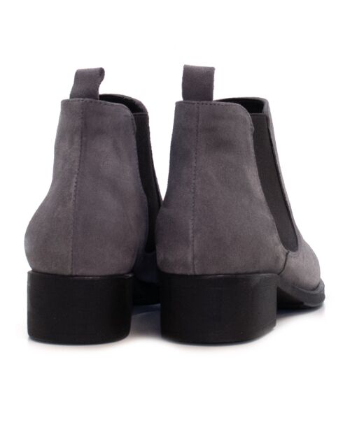 Stivali F-2419 in pelle scamosciata grigia