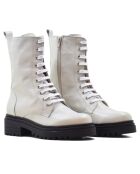 Botas CA-1931 de piel marfil krust - tacón de 8,5 cm