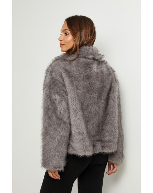 Pelliccia sintetica grigia Isaura