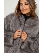 Pelliccia sintetica grigia Isaura