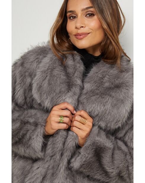 Pelliccia sintetica grigia Isaura