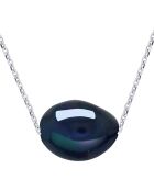 Collier en Argent & Perle de Culture d'Eau Douce tahiti noire