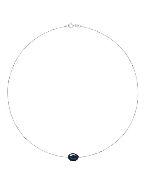 Collier en Argent & Perle de Culture d'Eau Douce tahiti noire