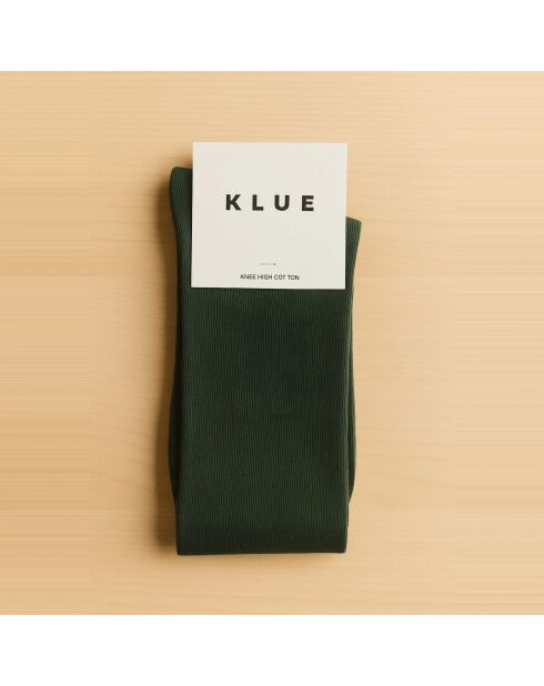 Calzini al ginocchio in cotone biologico verde scuro