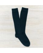 Calzini al ginocchio in cotone biologico verde scuro