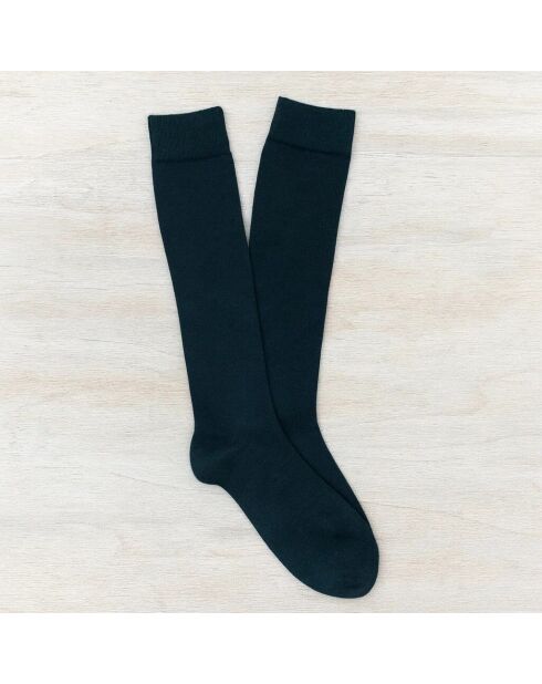 Calzini al ginocchio in cotone biologico verde scuro