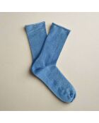 Chaussettes Glitter Lurex en Lyocell écologique bleu minéral