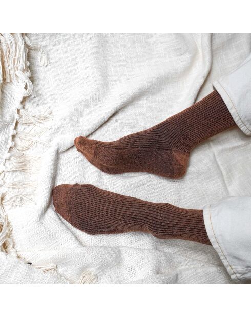 Calzini ecologici in Lyocell Glitter Lurex color cammello