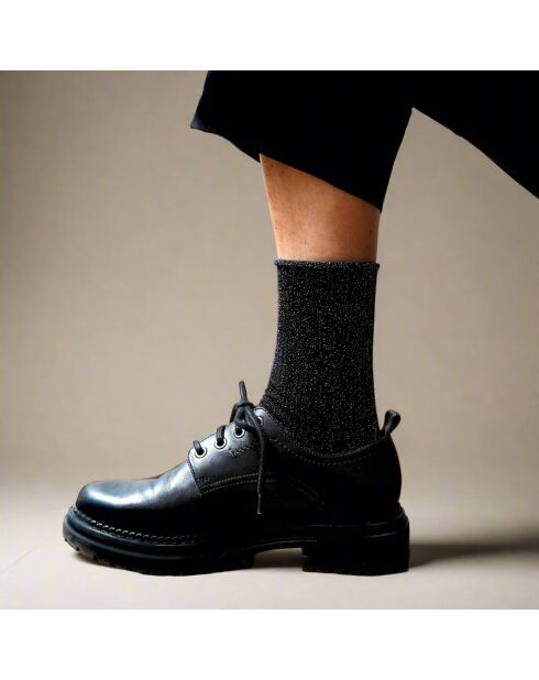 Calzini lurex glitter in lyocell ecologico cioccolato fondente