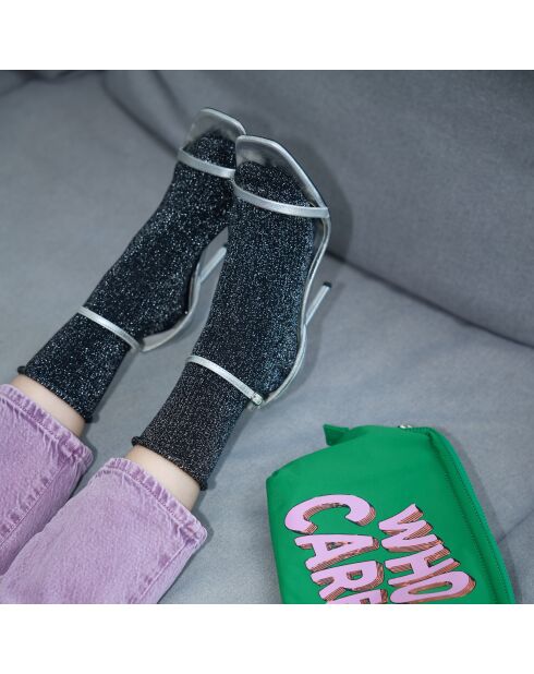 Calzini lurex glitter in lyocell ecologico cioccolato fondente