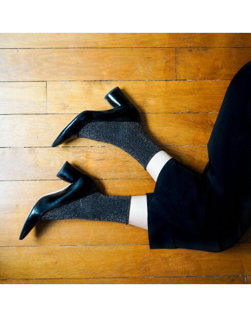 Calzini lurex glitter in lyocell ecologico cioccolato fondente