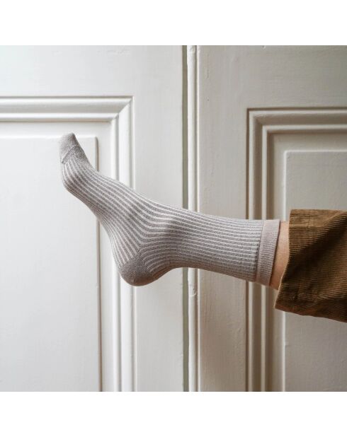 Calzini ecologici in Lyocell Glitter Lurex a strisce chiare di luna