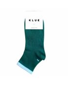 Calzini Quarter Tennis in cotone biologico a righe verde foresta