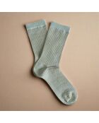 Calzini ecologici in Lyocell Lurex Glitter a strisce grigie nebbiose