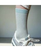 Calzini ecologici in Lyocell Lurex Glitter a strisce grigie nebbiose
