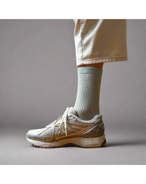 Calzini ecologici in Lyocell Lurex Glitter a strisce grigie nebbiose