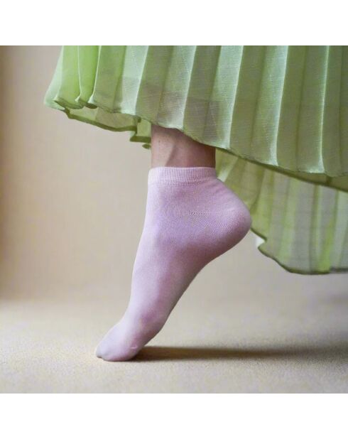 Chaussettes unies en Lyocell rose bonbon
