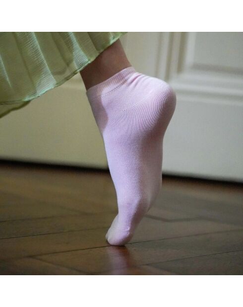 Chaussettes unies en Lyocell rose bonbon