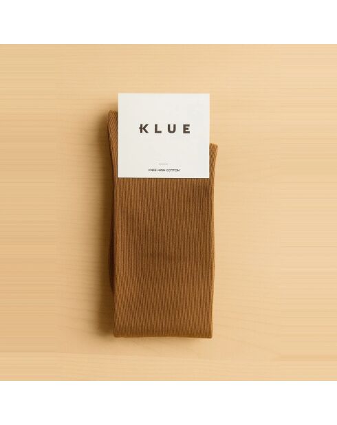 Calzini alti in cotone biologico color caramello