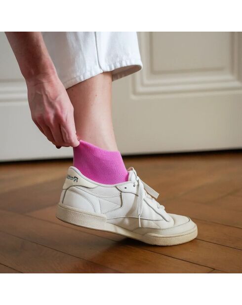 Chaussettes unies en Lyocell Fuchsia