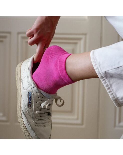 Chaussettes unies en Lyocell Fuchsia