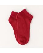 Calze semplici in Lyocell rosso carminio