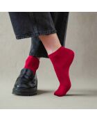 Calze semplici in Lyocell rosso carminio