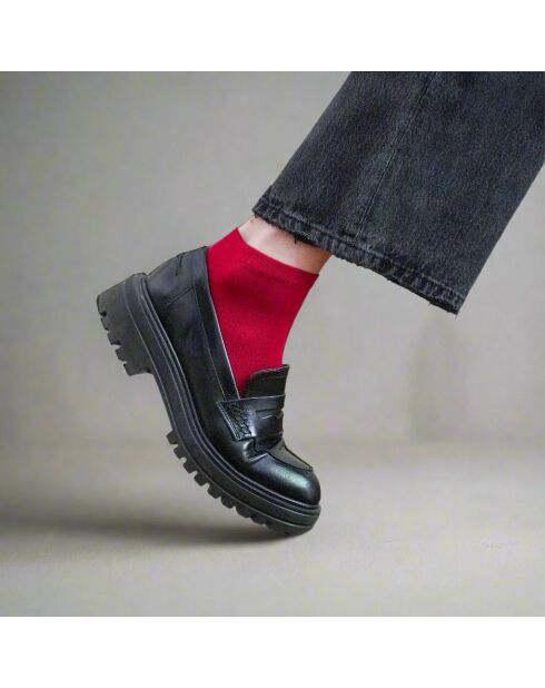 Calze semplici in Lyocell rosso carminio