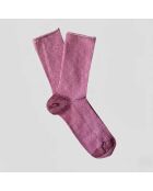 Calzini ecologici in Lyocell Lurex glitter rosso fragola