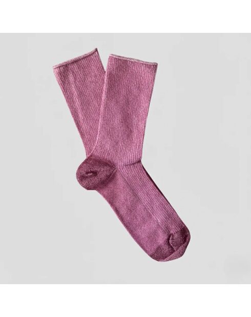 Calzini ecologici in Lyocell Lurex glitter rosso fragola