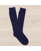 Calcetines hasta la rodilla de algodón orgánico azul marino