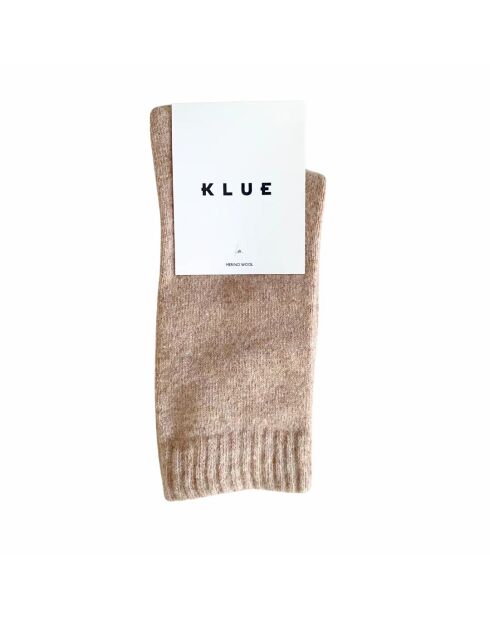 Chaussettes en Laine mélangée unies beiges