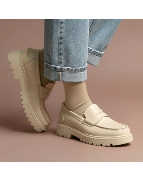 Chaussettes en Laine mélangée unies beiges