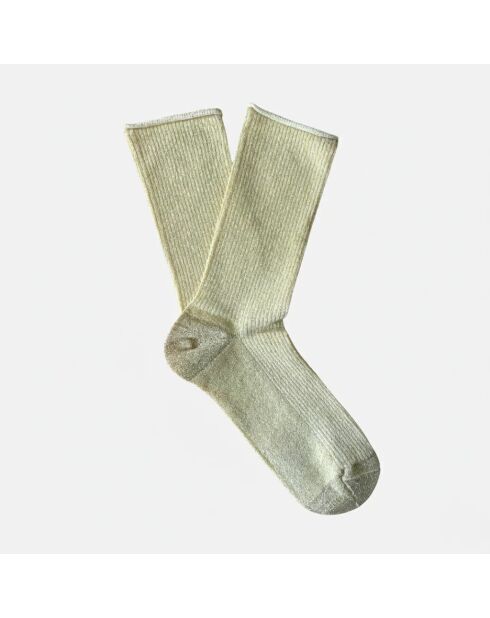 Chaussettes Glitter Lurex en Lyocell écologique citron