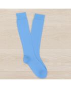 Chaussettes hautes en Coton Bio bleu ciel