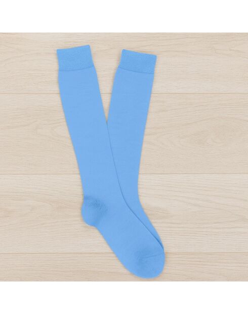 Chaussettes hautes en Coton Bio bleu ciel