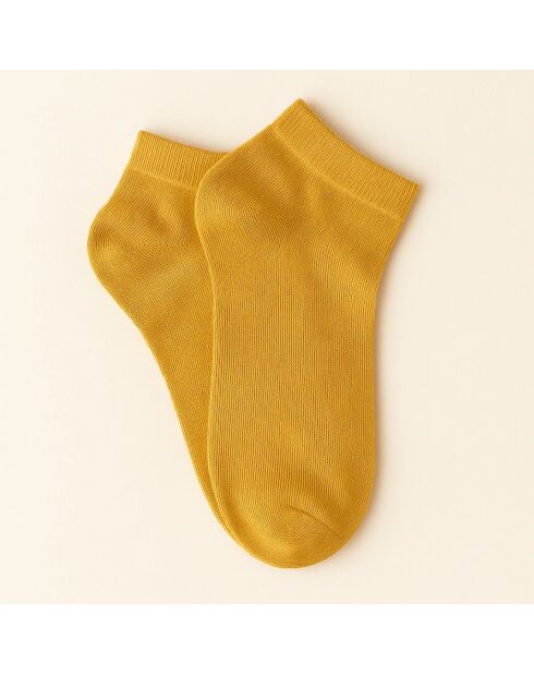 Chaussettes unies en Lyocell jaune doré